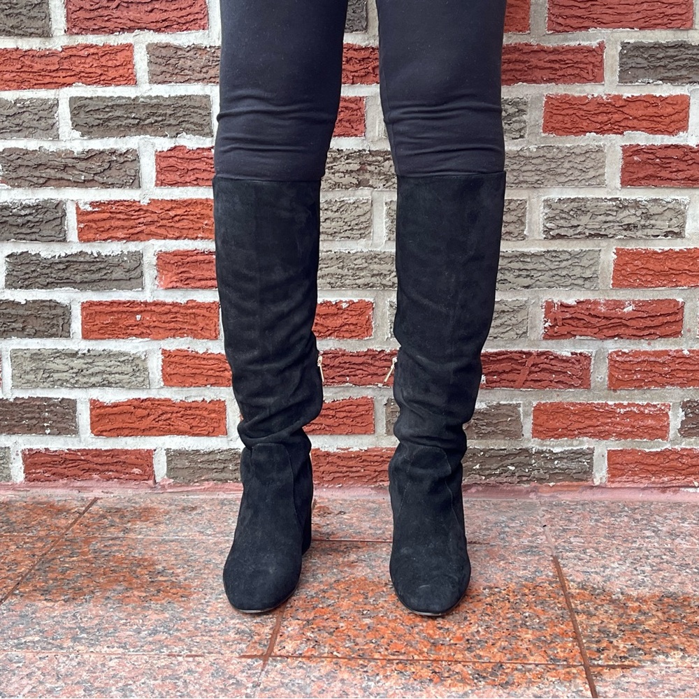 Sam Edelman Black Suede Knee-High Women's Boots